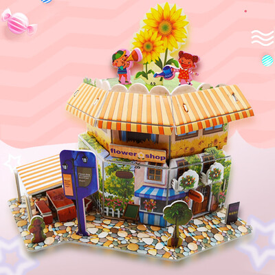 

Gotoamei 3D DIY Puzzle Castle Model Cartoon House Assembling Paper Toy Kid Early Learning