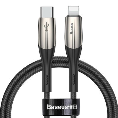 

Baseus USB C to Lightning Cable 18W 1m Quick Charging Data Sync Power Delivery Cord for iPhone XXSXS Max 8 - Black