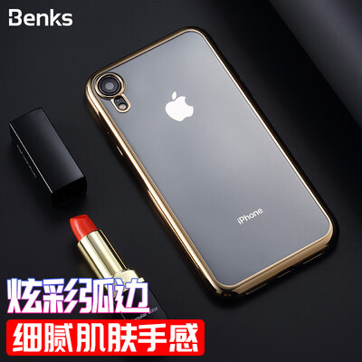 

Benks Apple iPhoneXs Max Mobile Phone Case Cover All-inclusive Drop Arc Transparent Phone Case Slim Plating TPU Silicone Soft Shell Gold