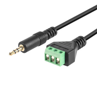 

35mm 3 Pole Stereo Male to AV Screw Video Shield 30cm Balun Terminal Cable