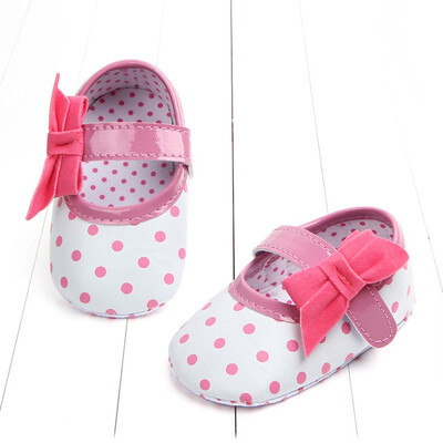 

Newborn Baby Toddler Dot Print Bowknot Anti-slip Soft Sole Casual Shoes