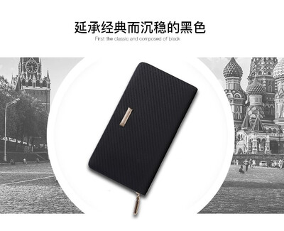 

2018 new mens clutch bag business leather long wallet wallet stereotype leather mens wallet