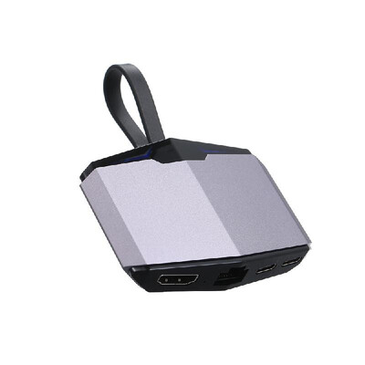 

Type-C Hub Dock to HD Converter Adapter to Ethernet RJ45 Dual USB 31 with 35MM Socket for MacBook Pro DELL
