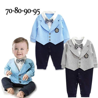

1Pcs Dressy Kid Baby Boy Gentleman Romper Jumpsuit Bodysuit Clothes Outfit 0-24M