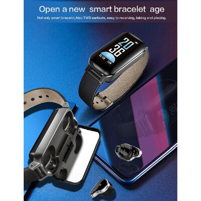 

T89 Smart Bracelets BT50 Earphone 096-Inch TFT Screen Smart Watch IP67 Water Resistance USB Powered Heart Rate Bloods Pressures