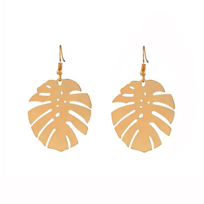 

EK2198 Fashion Bohemian Statement Simple Metal Small Leaf Drop Earrings for Women Wholesale Jewelry Vintage Pendant Brincos Punk