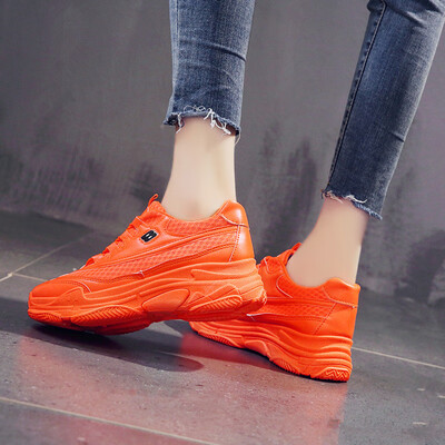 

Muffin heel thick sole tied round-headed leisure shoes low-top sneakers sports shoes tourist shoes new products of youth and