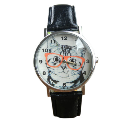 

Female Watch 2018 Horloges Vrouwen Women Watch Cat Pu Leather Analog Quartz Luxury Wristwatch Casual Simple Drop Shipping