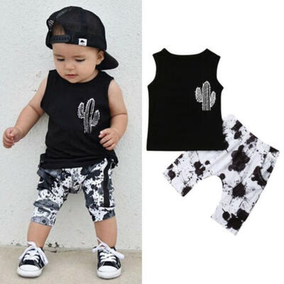 

Casual Newborn Baby Boy T Shirt Tops VestShorts Pants Summer Outfits Clothes UK