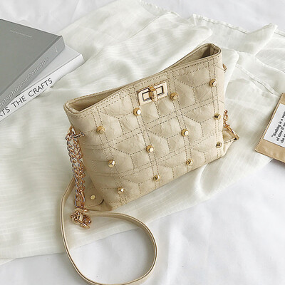 

Tailored Womens Fashion Thread Hasp Pure-Colour Retro Shoulder Bag Bucket Bag