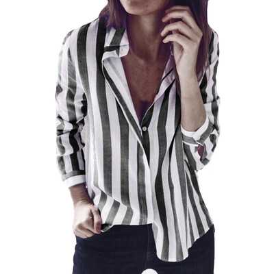 

Starmoon Women Striped Casual Top T Shirt Ladies Loose Long Sleeve Top Fashion Blouse