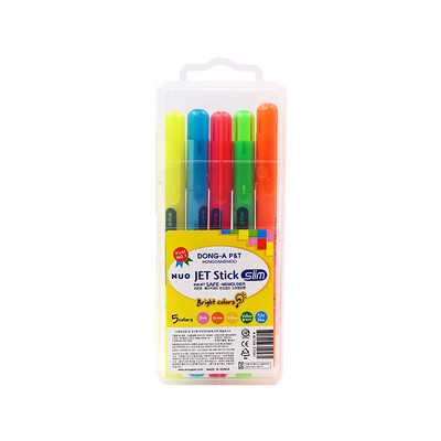 

Korea East Asia DONG-A East Asia fine solid fluorescent pen jelly marker round rod solid fluorescent pen 5 color boxed JSS-5C imported