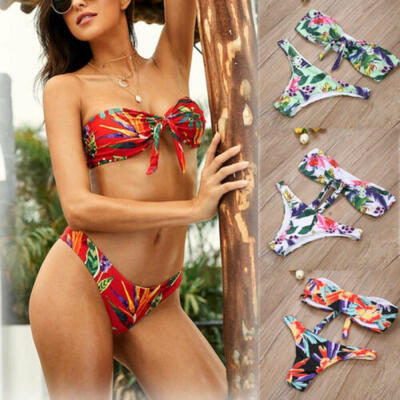 

Women Bandeau Bandage Bikini Padded Set Brazilian Swimwear Beachwear Swimsuit
