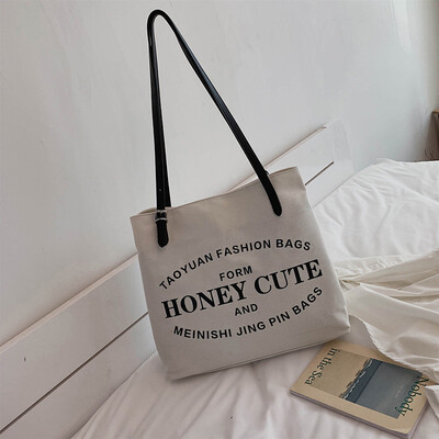 

Ins fresh Japanese bags simple high-capacity Tote canvas bag new 2019 womens handbags portable shoulder bag