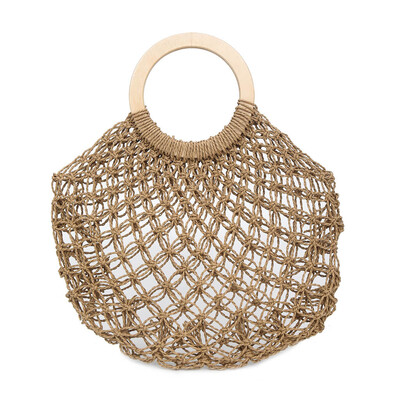 

Tailored Womens Fashion Straw Woven Bag Solid Color Handbag Wild Hollow Beach Bag