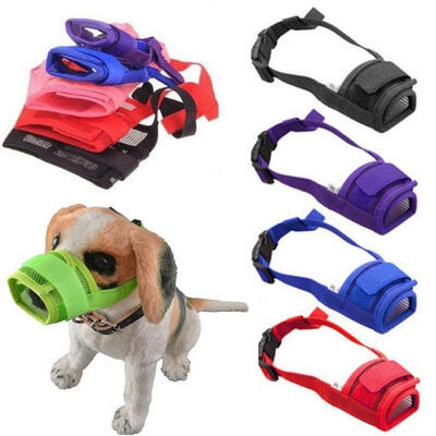

Pet Dog Adjustable Mask Bark Bite Mesh Mouth Muzzle Grooming Anti Stop Chewing