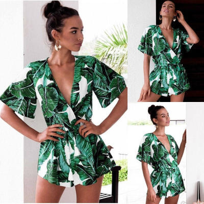 

Women Summer Beach Jumpsuit Clubwear Bodycon Playsuit Romper Short Pants Trouser