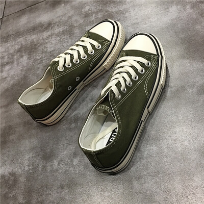 

new summer trendy shoes in 2019 Korean canvas shoes are full of Hong Kong style ins student board shoes