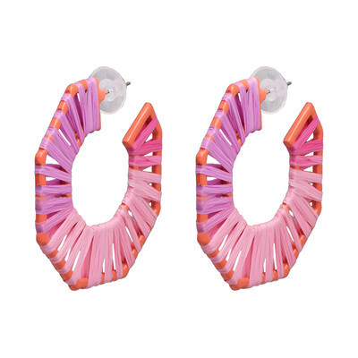 

Niche Colorful Big Statement Earrings Women Bohemian Handmade Woven Drop Dangle Earrings Girls Wedding Party Jewelry INS