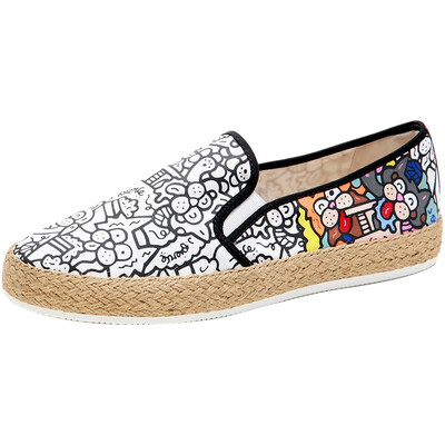 

JO&MARIO solid color flat bottom fashion hemp set foot comfortable breathable canvas casual shoes 12860