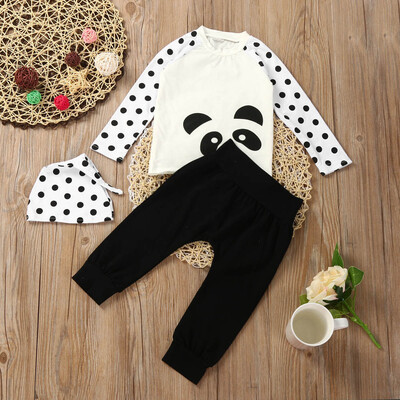 

Newborn Baby Boys Girls Long Sleeve T Shirt TopsPantsHat Outfits Clothes Set