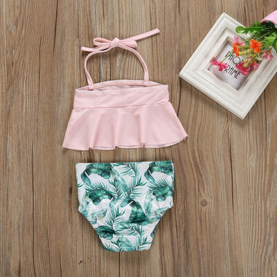 

Baby Kids Girls Summer Ruffle Floral Swimwear Lacing Bikini Sets Outfits Swimsuit Tankini