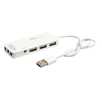 

3 Port USB20 Hub with External Sound Card Headset Microphone Adapter