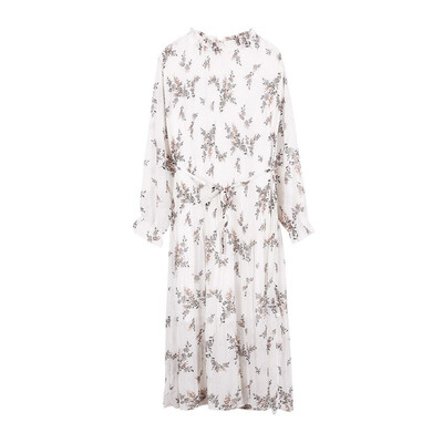 

Autumn outfit product Restore ancient ways small&pure&fresh Collect show thin waist Broken beautiful pleated chiffon dress