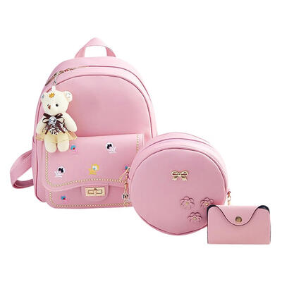 

3pcsSet Women Fashion Embroidered Backpack Crossbody Bag Clutch Key Bag