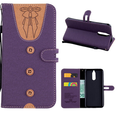 

MOONCASE Huawei Mate 10 Lite stitching embossed womens leather case - purple