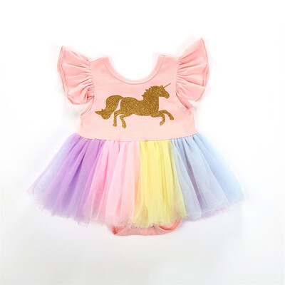 

Newborn Baby Girls Unicorn Lace Tutu Romper Princess Dress Tops Outfit