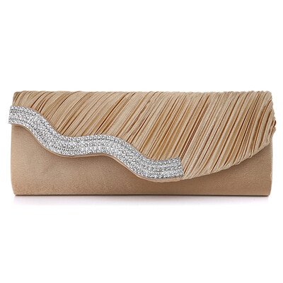

Diamond Evening Bag Satin surface with Fold