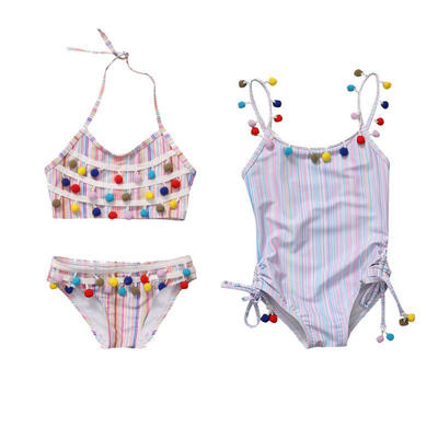 

Striped Kids Girls One-Piece Swimsuit Bikini Set Swimwear Swimmer Bather Clothes