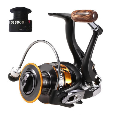 

121BB 511 Gear Ratio Lightweight Spinning Fishing Reel with Free Spare Spool for River Lake Sea Fishing