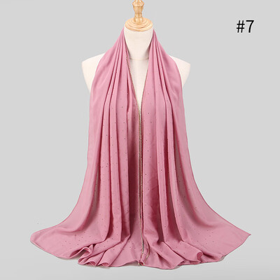 

New high quality pearl chiffon inlay bit towel spring&summer long section Muslim woman hijab scarf