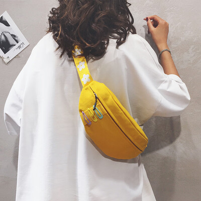 

Ocean backpack chest bag popular female bag 2019 new tide canvas bag fashion shoulder bag wild ins messenger bag