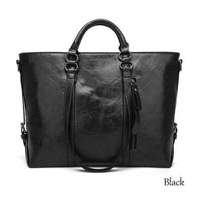 

2019 Quality Design Women Handbag Lustrous PU Leather Shoulder Bags Fashion Ladies Solid Double Straps Large Capacity Bags