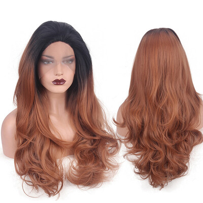 

〖Follure〗Curly Wig Glueless Lace Wig Brown Women Indian Remy Fahion Fiber Lace Front Hair