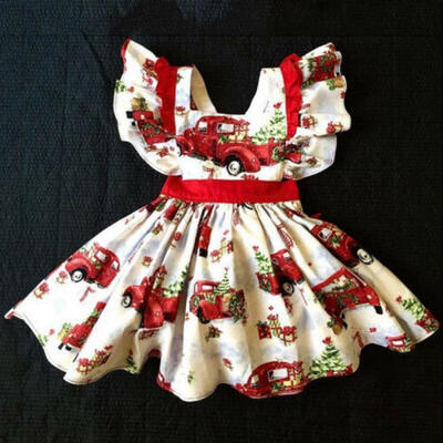 

US Christmas Newborn Kids Baby Girl Festival Xmas Taxi Party Tutu Dress Clothes