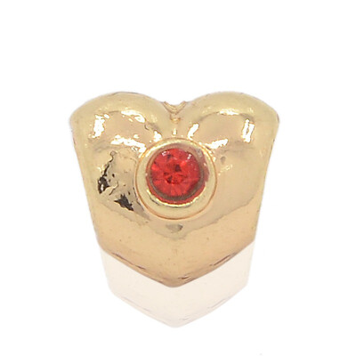 

Nickel Free & Lead Free Unfading Golden Alloy Rhinestone European Beads Large Hole Heart Beads Hyacinth 10x10x10mm Hole 5mm