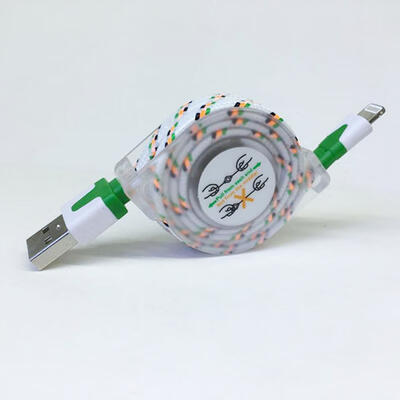 

Retractable Lightning Charge Cord Nylon Braided Charging And Syncing Cable