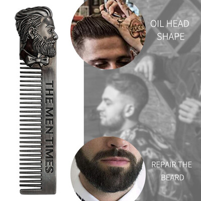 

Toponeto Beard Comb Mens Shaving Pocket Comb Portable Stainless Steel Mustache Brush
