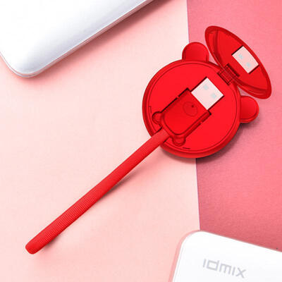 

Multifunction Portable Cartoon Cute Creative Short Phone Lightning Cables With Mirror Storage Box For IPhone