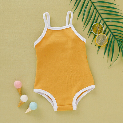 

Newborn Infant Baby Girl Sleeveless Solid Romper Bodysuit Clothes Outfits
