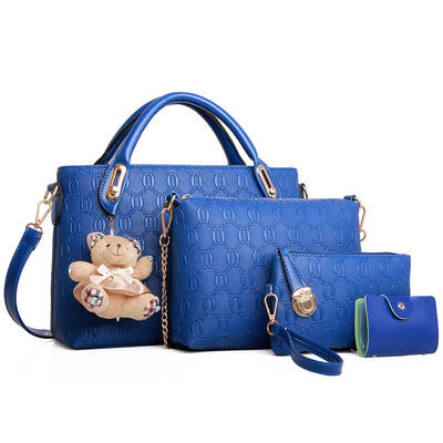 

4pcsset PU Clutch Bags Card Holder Handbag Women Crossbody Shoulder Bags