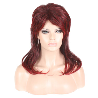 

〖Follure〗New Fashion Rose Net Black Women Short Curly Synthetic Red Wavy Sexy Full Wigs