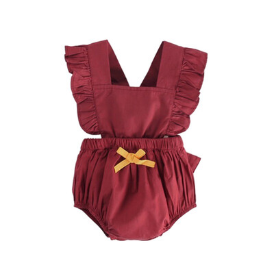 

2019 Newborn Baby Girl Clothes Cotton Ruffles Sleeveless Baby Bodysuit For Girl Kids Clothing Outfit Sunsuit Costume