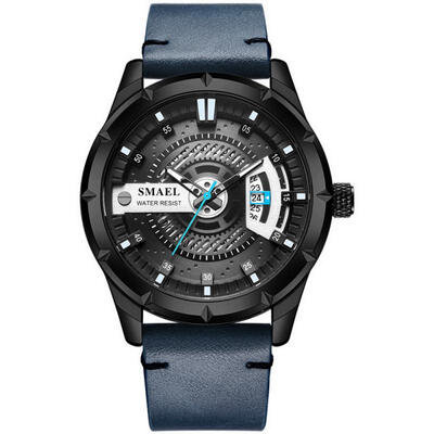 

SMAEL 9011 Casual Sport Watch Multifunctional Male Leather Wristwatch Waterproof Business Quartz Watches