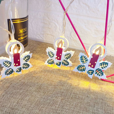 

2m Christmas String Light Bell Elk Snowman Christmas Tree Light Strings 10 Colored Lamp Party Decor For Gardens Patio Lawn