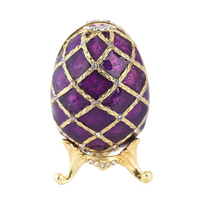

Rhinestones Easter Egg Jewelry Box Trinket Metal Crafts Gift Storage Box